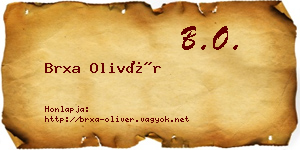 Brxa Olivér névjegykártya